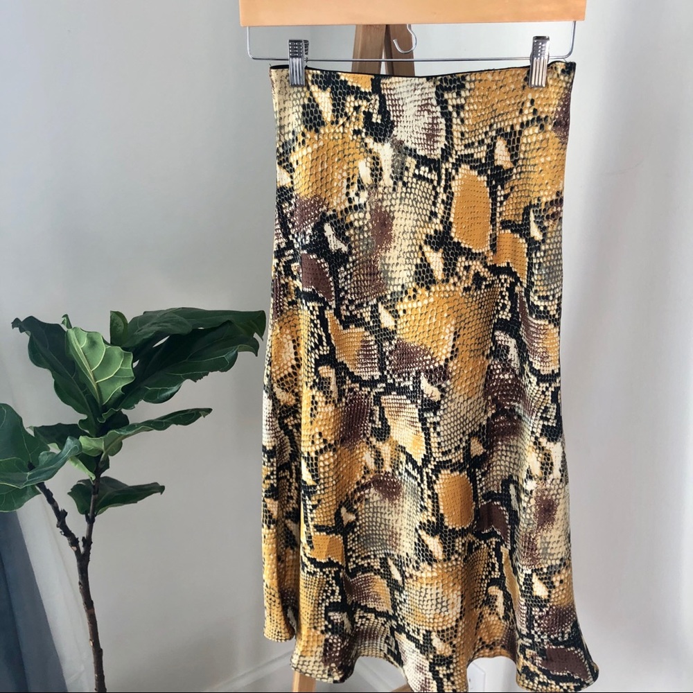 NastyGal Snake Print Slip Skirt